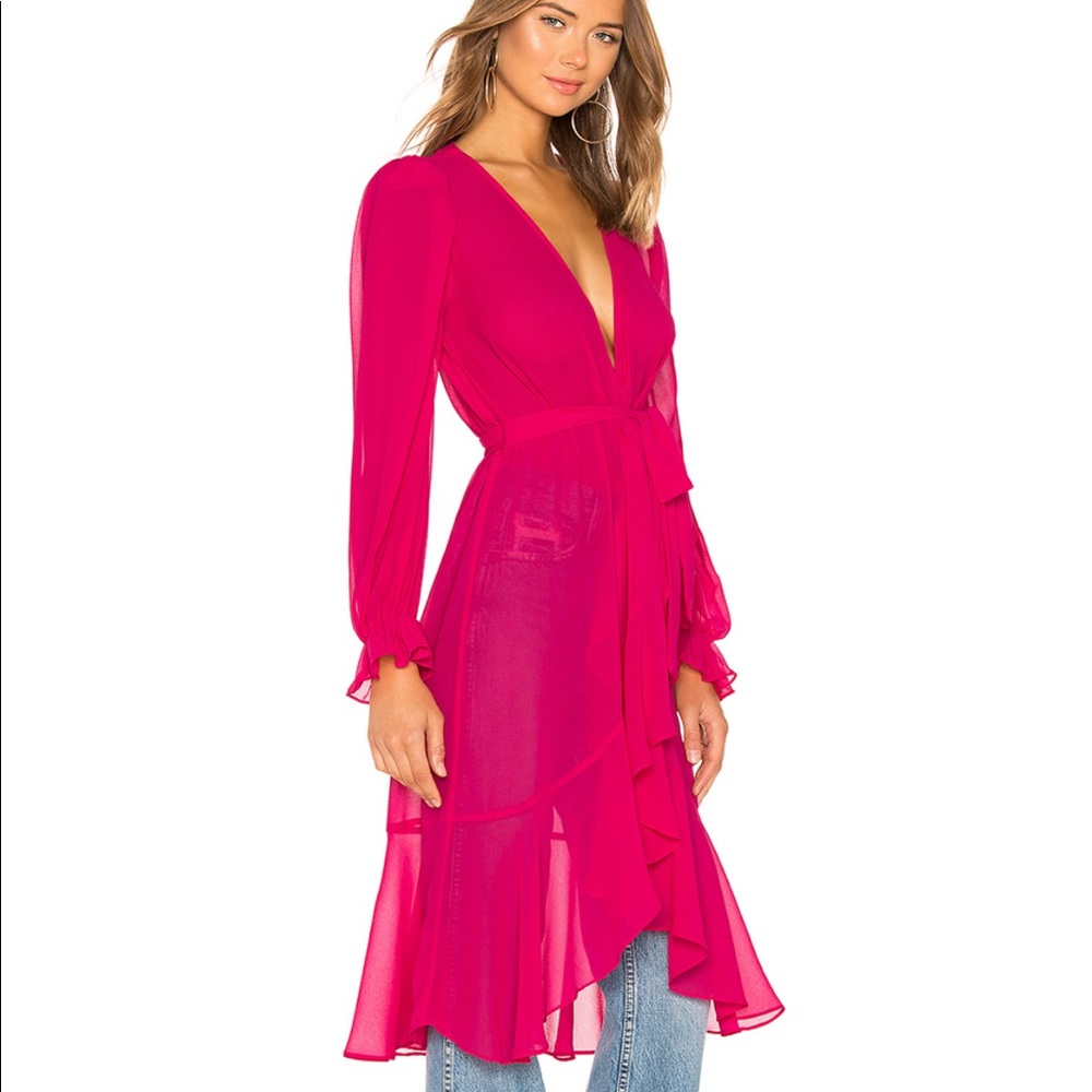 LPA Ruffle Duster In Fucshia - Picture 3 of 5